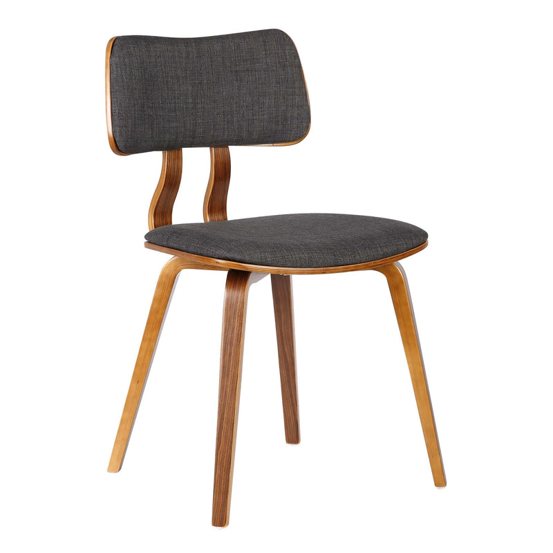Jaguar Mid-Century Dining Chair in Walnut Wood and Charcoal Fabric - Furniture City (CA)l