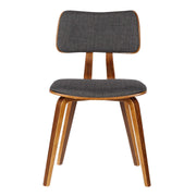 Jaguar Mid-Century Dining Chair in Walnut Wood and Charcoal Fabric - Furniture City (CA)l