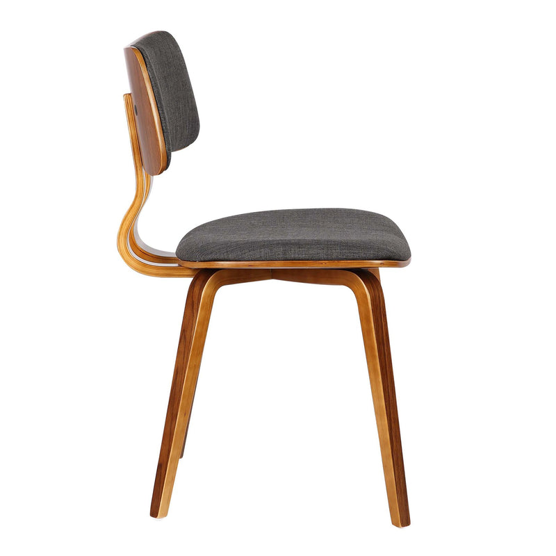Jaguar Mid-Century Dining Chair in Walnut Wood and Charcoal Fabric - Furniture City (CA)l