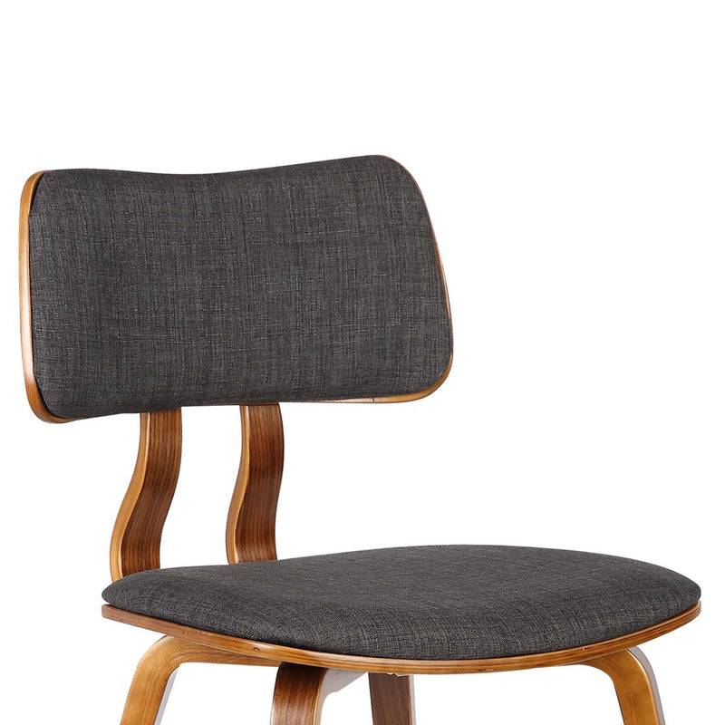 Jaguar Mid-Century Dining Chair in Walnut Wood and Charcoal Fabric - Furniture City (CA)l