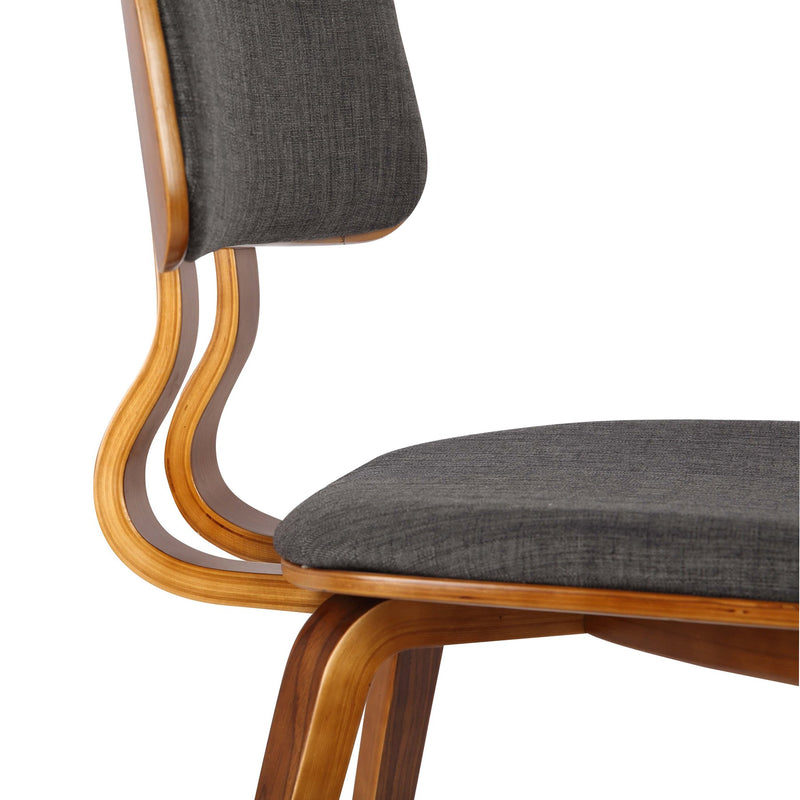 Jaguar Mid-Century Dining Chair in Walnut Wood and Charcoal Fabric - Furniture City (CA)l