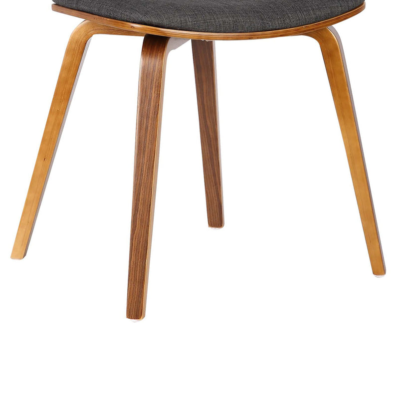 Jaguar Mid-Century Dining Chair in Walnut Wood and Charcoal Fabric - Furniture City (CA)l