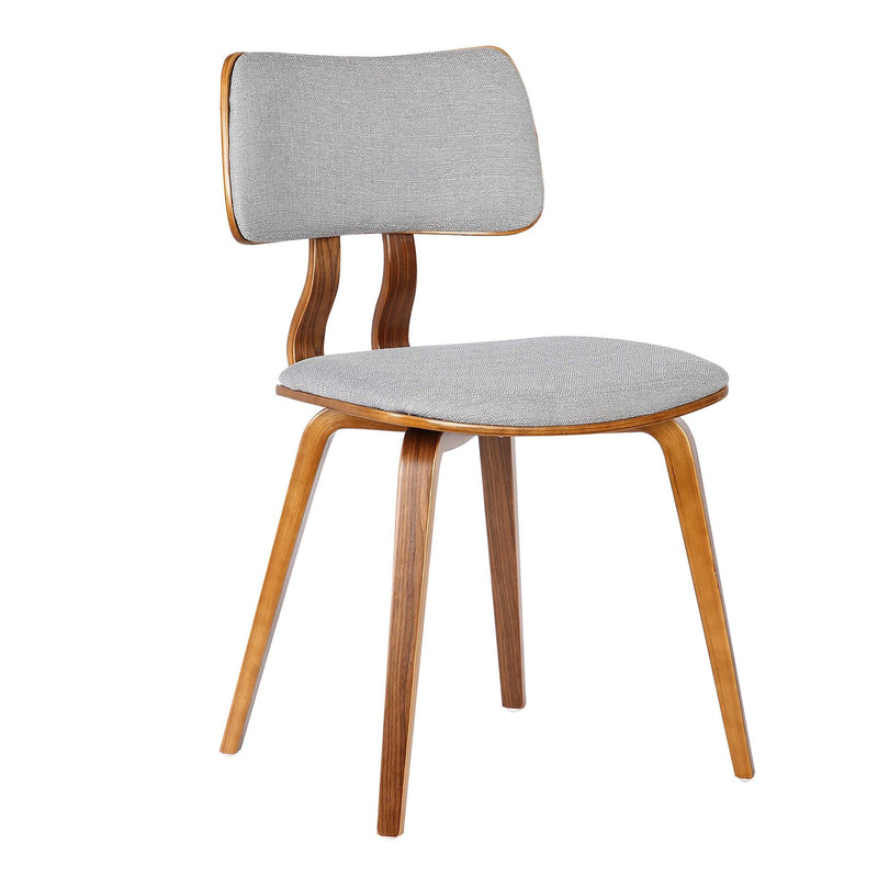 Jaguar Mid-Century Dining Chair in Walnut Wood and Gray Fabric - Furniture City (CA)l