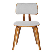 Jaguar Mid-Century Dining Chair in Walnut Wood and Gray Fabric - Furniture City (CA)l