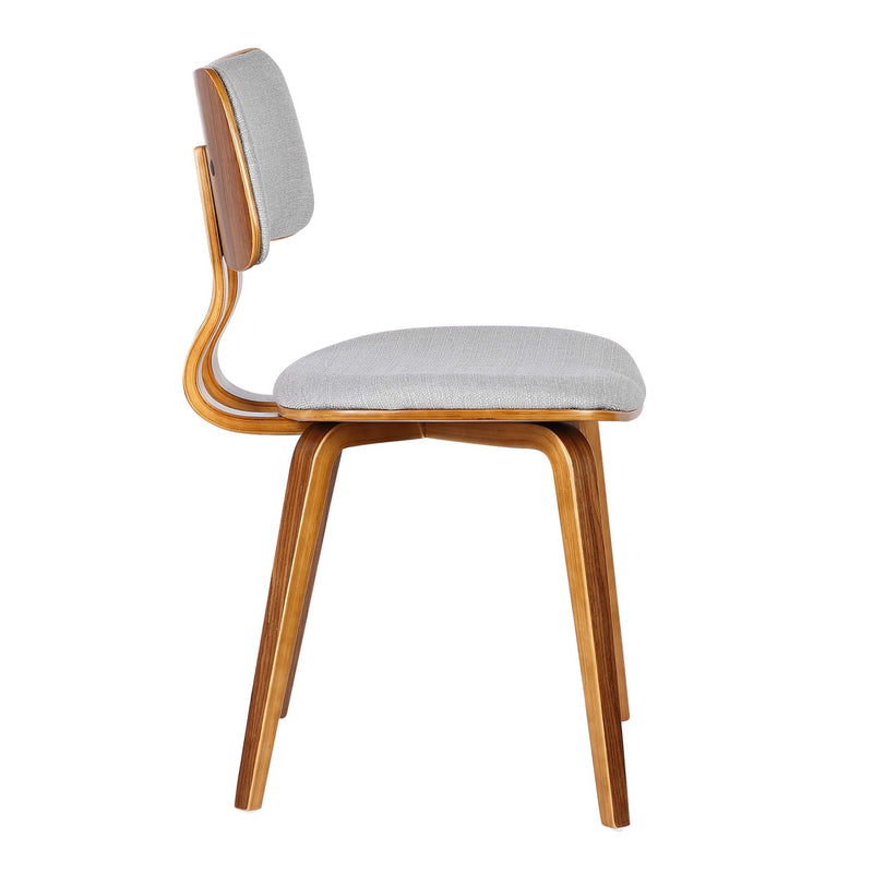 Jaguar Mid-Century Dining Chair in Walnut Wood and Gray Fabric - Furniture City (CA)l