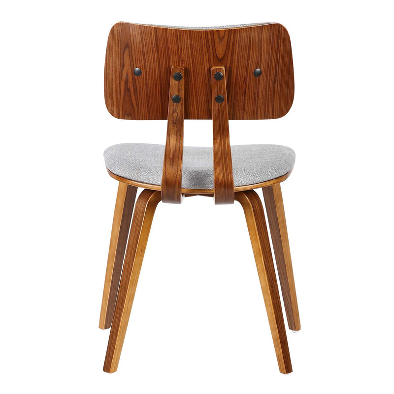 Jaguar Mid-Century Dining Chair in Walnut Wood and Gray Fabric - Furniture City (CA)l