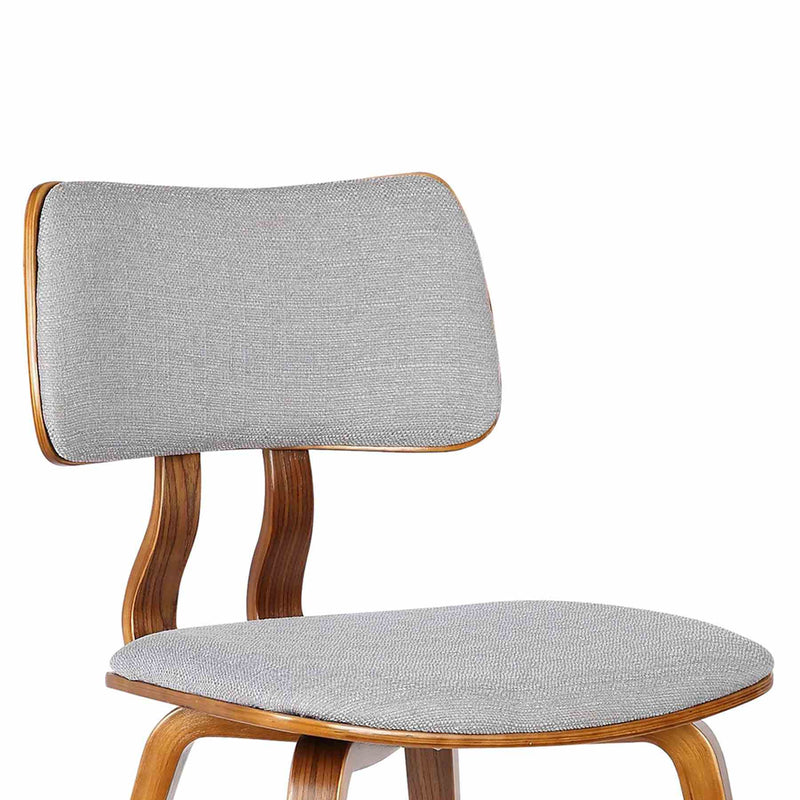 Jaguar Mid-Century Dining Chair in Walnut Wood and Gray Fabric - Furniture City (CA)l