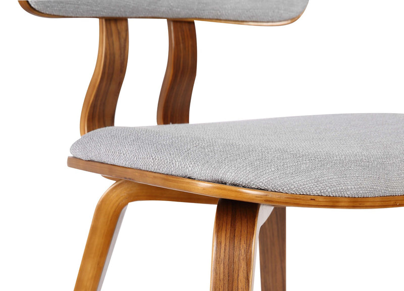 Jaguar Mid-Century Dining Chair in Walnut Wood and Gray Fabric - Furniture City (CA)l