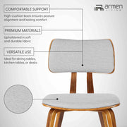 Jaguar Mid-Century Dining Chair in Walnut Wood and Gray Fabric - Furniture City (CA)l