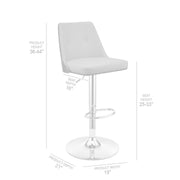 Jacob Adjustable Swivel Black Faux Leather and Walnut Wood Bar Stool with Chrome Base - Furniture City (CA)l