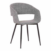 Jocelyn Mid-Century Gray Dining Accent Chair with Black Metal Legs - Furniture City (CA)l