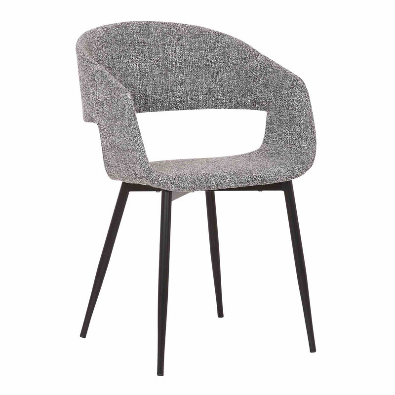 Jocelyn Mid-Century Gray Dining Accent Chair with Black Metal Legs - Furniture City (CA)l