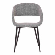Jocelyn Mid-Century Gray Dining Accent Chair with Black Metal Legs - Furniture City (CA)l