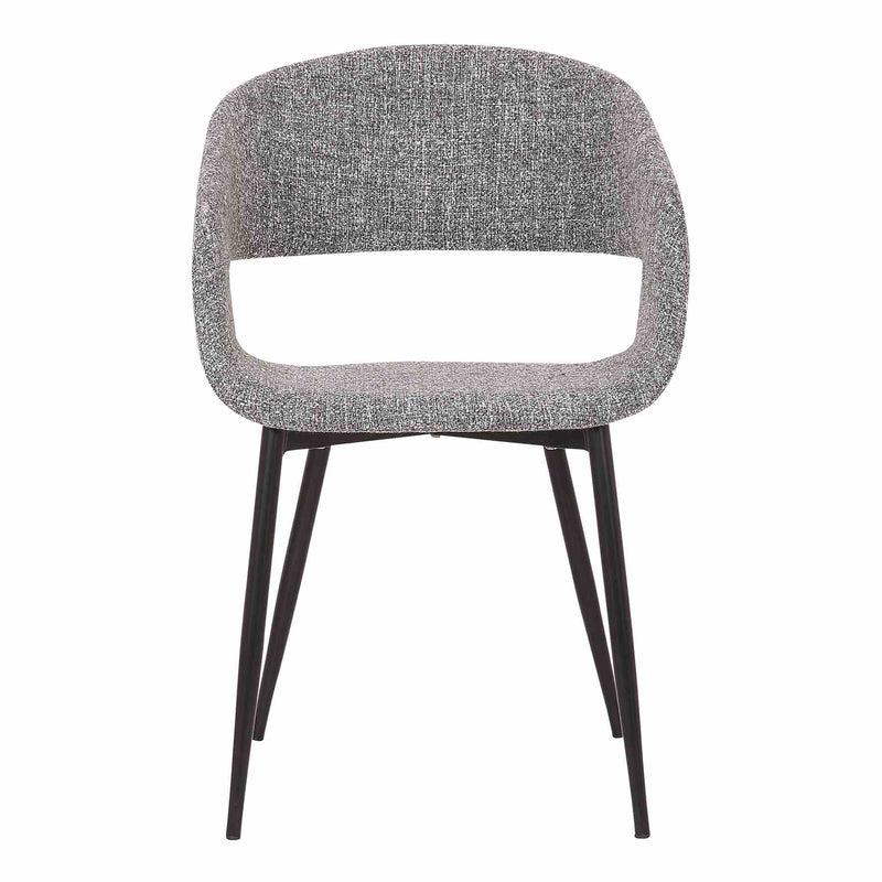 Jocelyn Mid-Century Gray Dining Accent Chair with Black Metal Legs - Furniture City (CA)l