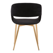 Jocelyn Mid-Century Gray Dining Accent Chair with Black Metal Legs - Furniture City (CA)l