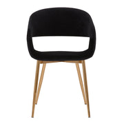 Jocelyn Mid-Century Black Dining Accent Chair with Gold Metal Legs - Furniture City (CA)l