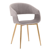 Jocelyn Mid-Century Gray Dining Accent Chair with Gold Metal Legs - Furniture City (CA)l