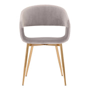 Jocelyn Mid-Century Gray Dining Accent Chair with Gold Metal Legs - Furniture City (CA)l