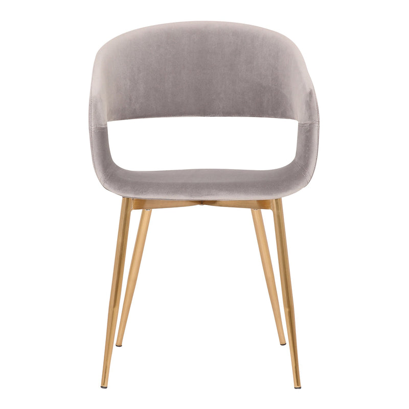 Jocelyn Mid-Century Gray Dining Accent Chair with Gold Metal Legs - Furniture City (CA)l