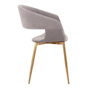 Jocelyn Mid-Century Gray Dining Accent Chair with Gold Metal Legs - Furniture City (CA)l