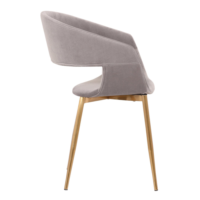 Jocelyn Mid-Century Gray Dining Accent Chair with Gold Metal Legs - Furniture City (CA)l