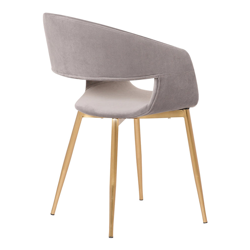 Jocelyn Mid-Century Gray Dining Accent Chair with Gold Metal Legs - Furniture City (CA)l