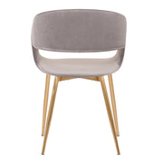 Jocelyn Mid-Century Gray Dining Accent Chair with Gold Metal Legs - Furniture City (CA)l