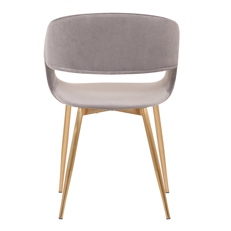 Jocelyn Mid-Century Gray Dining Accent Chair with Gold Metal Legs - Furniture City (CA)l