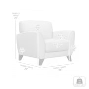 Jedd Contemporary Chair in Genuine Black Leather with Brown Wood Legs - Furniture City (CA)l