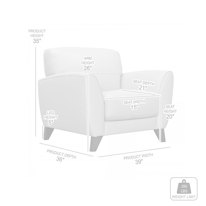 Jedd Contemporary Chair in Genuine Black Leather with Brown Wood Legs