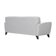 Jedd Contemporary Sofa in Genuine Dove Gray Leather with Brown Wood Legs - Furniture City (CA)l