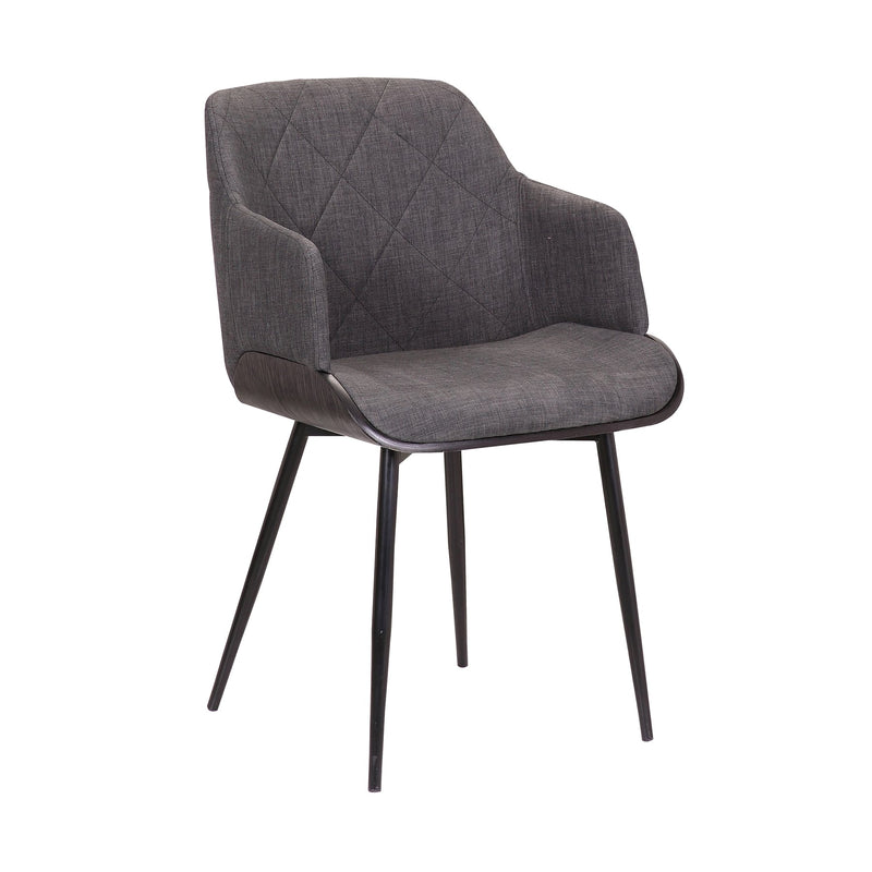 Jaida Charcoal Cushion Side Chair in Black Powder Coated Finish and Black Brushed Wood - Furniture City (CA)l