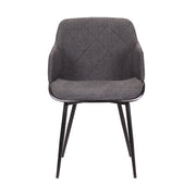 Jaida Charcoal Cushion Side Chair in Black Powder Coated Finish and Black Brushed Wood - Furniture City (CA)l