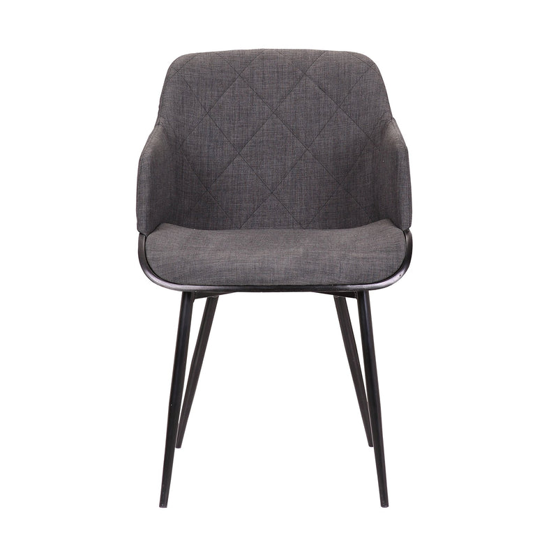 Jaida Charcoal Cushion Side Chair in Black Powder Coated Finish and Black Brushed Wood - Furniture City (CA)l