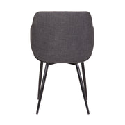 Jaida Charcoal Cushion Side Chair in Black Powder Coated Finish and Black Brushed Wood - Furniture City (CA)l