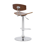 Jett Adjustable Walnut and Chrome Bar Stool - Furniture City (CA)l