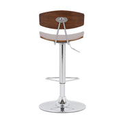Jett Adjustable Walnut and Chrome Bar Stool - Furniture City (CA)l
