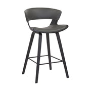 Jagger Modern 26" Black Wood and Gray Faux Leather Counter Height Barstool - Furniture City (CA)l