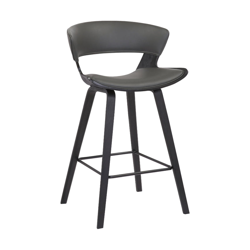Jagger Modern 26" Black Wood and Gray Faux Leather Counter Height Barstool - Furniture City (CA)l