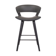 Jagger Modern 26" Black Wood and Gray Faux Leather Counter Height Barstool - Furniture City (CA)l