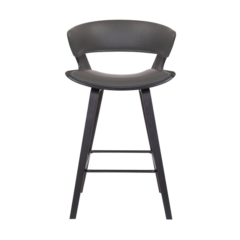 Jagger Modern 26" Black Wood and Gray Faux Leather Counter Height Barstool - Furniture City (CA)l