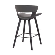 Jagger Modern 26" Black Wood and Gray Faux Leather Counter Height Barstool - Furniture City (CA)l