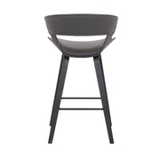 Jagger Modern 26" Black Wood and Gray Faux Leather Counter Height Barstool - Furniture City (CA)l