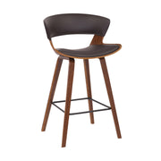Jagger Modern 26" Wood and Black Faux Leather Counter Height Barstool - Furniture City (CA)l