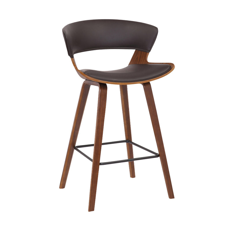 Jagger Modern 26" Wood and Black Faux Leather Counter Height Barstool - Furniture City (CA)l