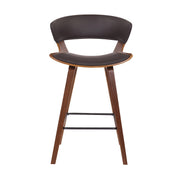 Jagger Modern 26" Wood and Black Faux Leather Counter Height Barstool - Furniture City (CA)l