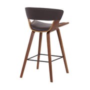 Jagger Modern 26" Wood and Black Faux Leather Counter Height Barstool - Furniture City (CA)l