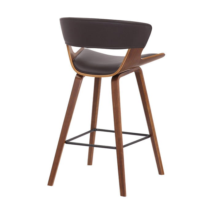 Jagger Modern 26" Wood and Black Faux Leather Counter Height Barstool