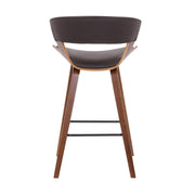 Jagger Modern 26" Wood and Black Faux Leather Counter Height Barstool - Furniture City (CA)l