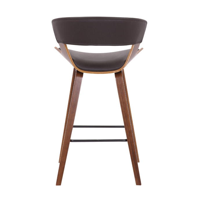 Jagger Modern 26" Wood and Black Faux Leather Counter Height Barstool